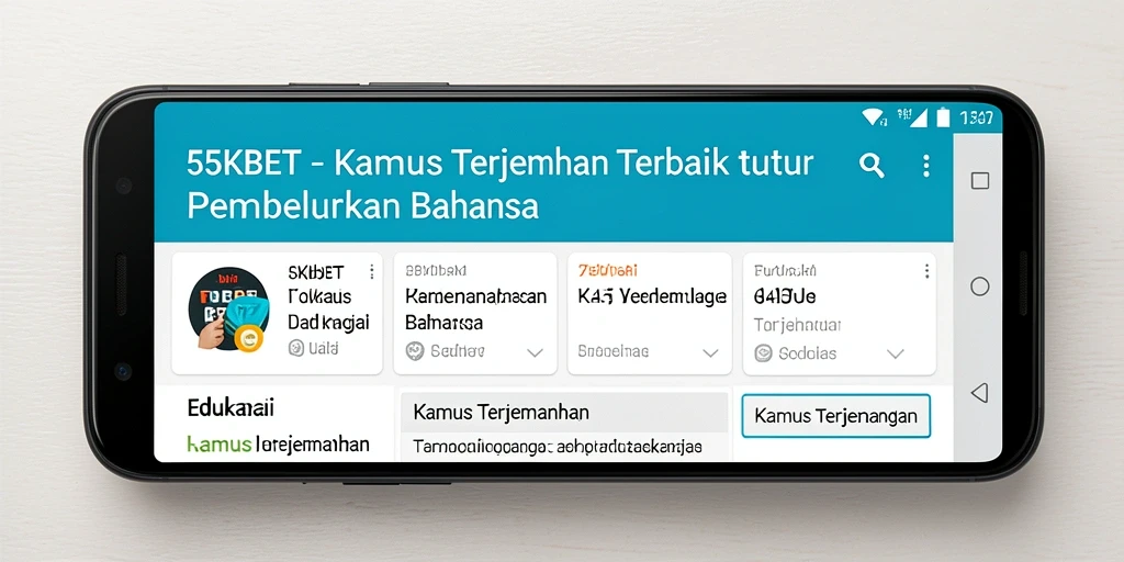 Tampilan antarmuka intuitif dari aplikasi Kamus Terjemahan 55KBET.