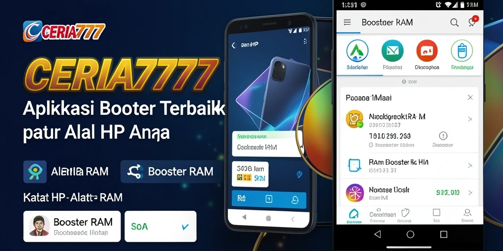 Screenshot CERIA777 menunjukkan fitur optimasi RAM yang user-friendly.