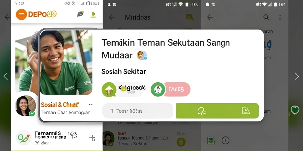 Screenshot DEPO89 memperlihatkan antarmuka pengguna untuk mencari teman.