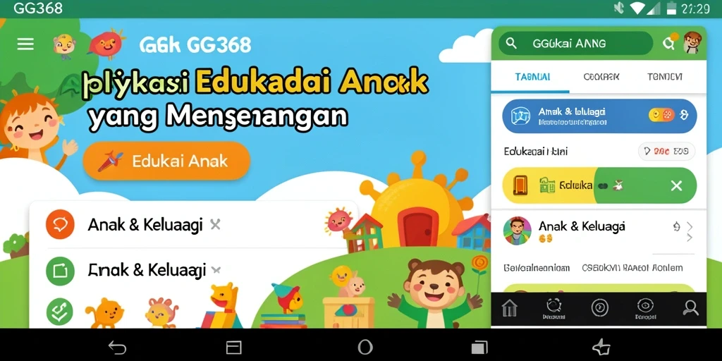 Antarmuka menarik dan interaktif untuk pembelajaran anak.