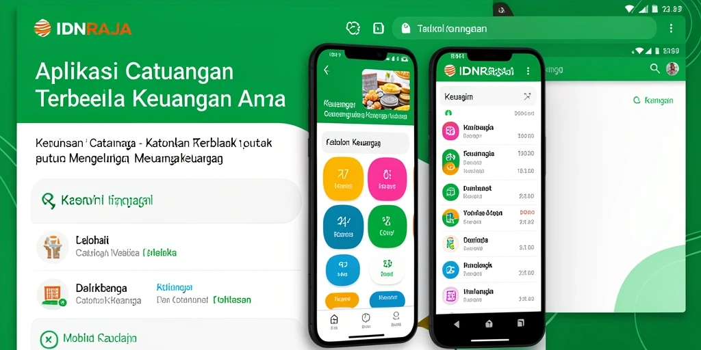 Tampilan antarmuka aplikasi Catatan Keuangan IDNRAJA yang informatif.