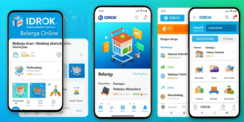 Tampilan antarmuka aplikasi IDROK saat berbelanja di Marketplace.