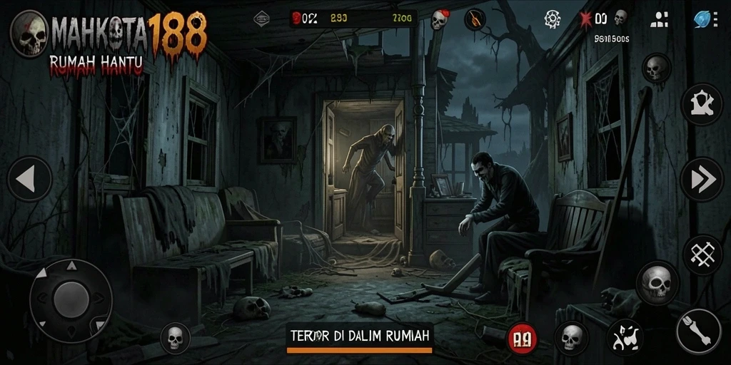 Tampilan antarmuka gameplay menegangkan dalam MAHKOTA188.