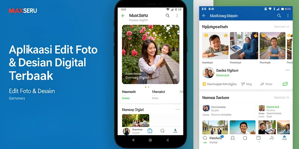 Tampilan antarmuka utama MAXSERU untuk Gambar Digital yang intuitif dan penuh fitur.