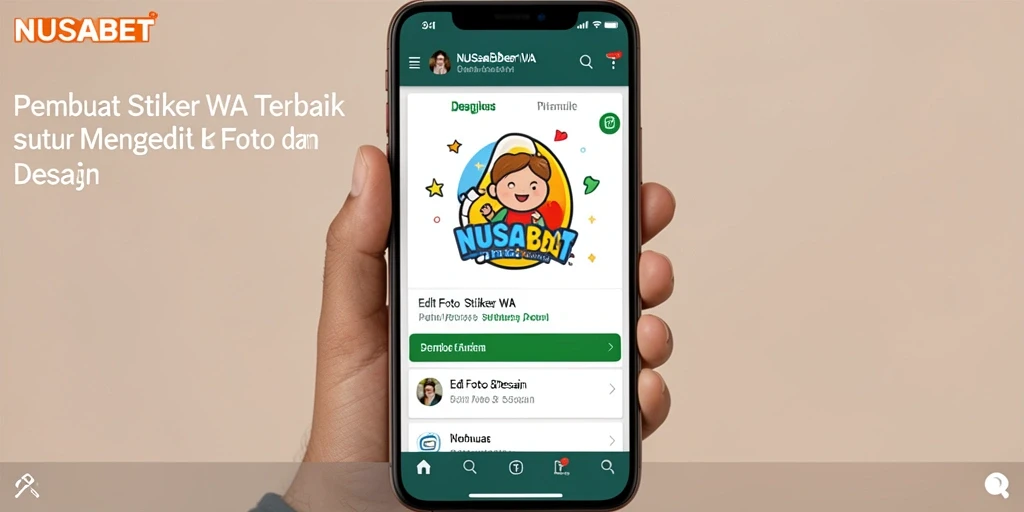 Tampilan antarmuka NUSABET saat membuat stiker WhatsApp.