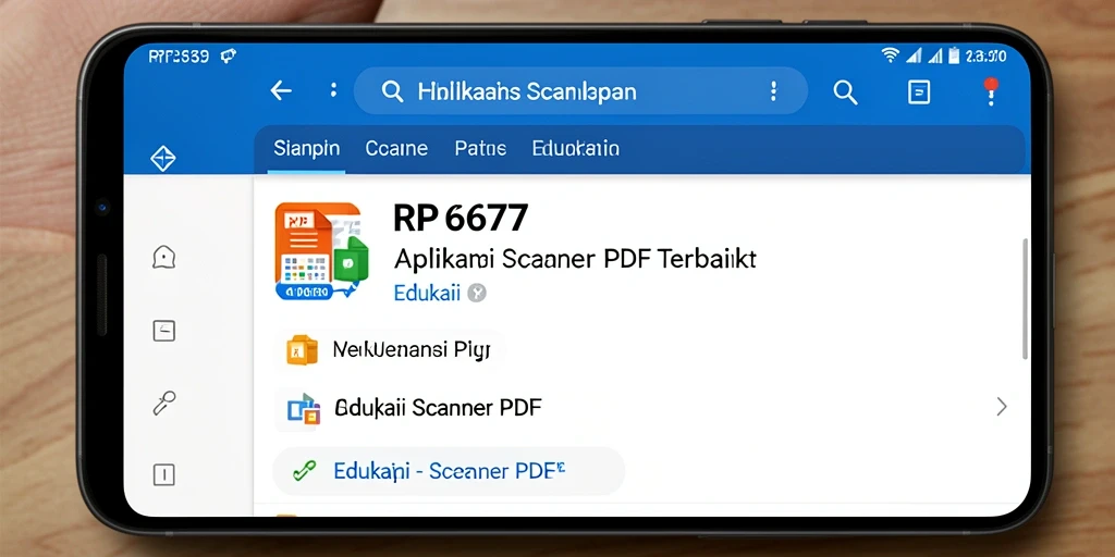 Tampilan antarmuka aplikasi RP6677 sebagai Scanner PDF yang intuitif dan responsif.