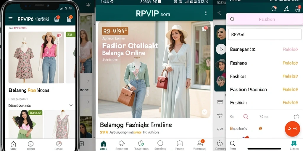 Tampilan antarmuka RPVIP6 yang stylish dan user-friendly untuk belanja Fashion.