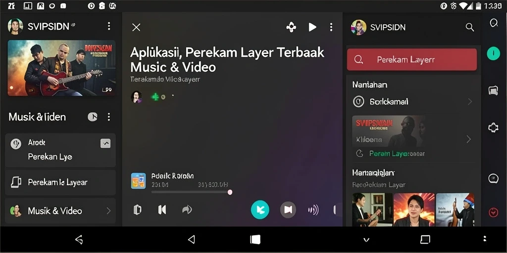 Antarmuka pengguna SVIPSIDN saat merekam layar video.
